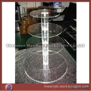 Transparent 4 Tiers Acrylic Cupcake Display Stand